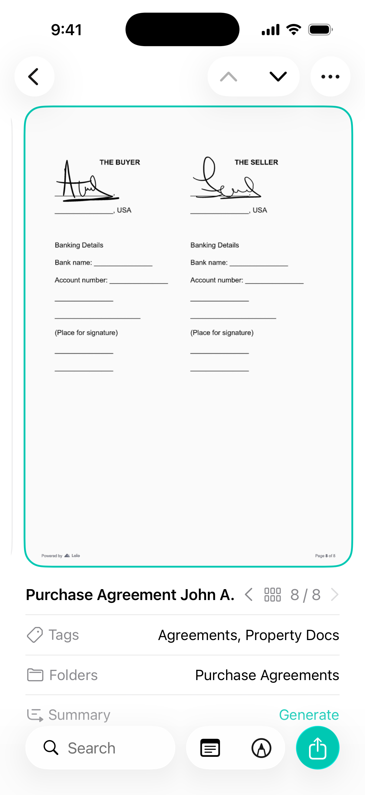 Signing a document without printing