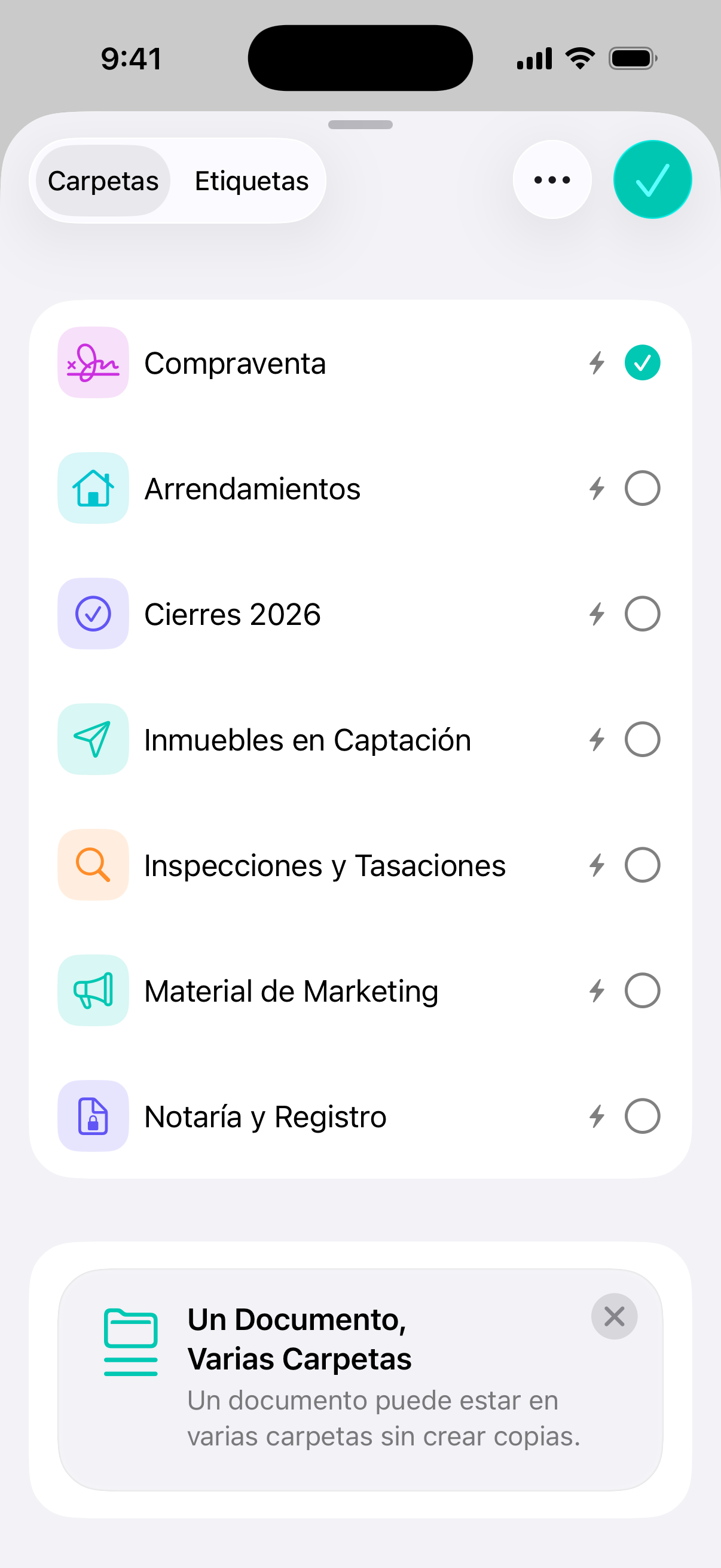 Smart Folders y Tags organizando documentos