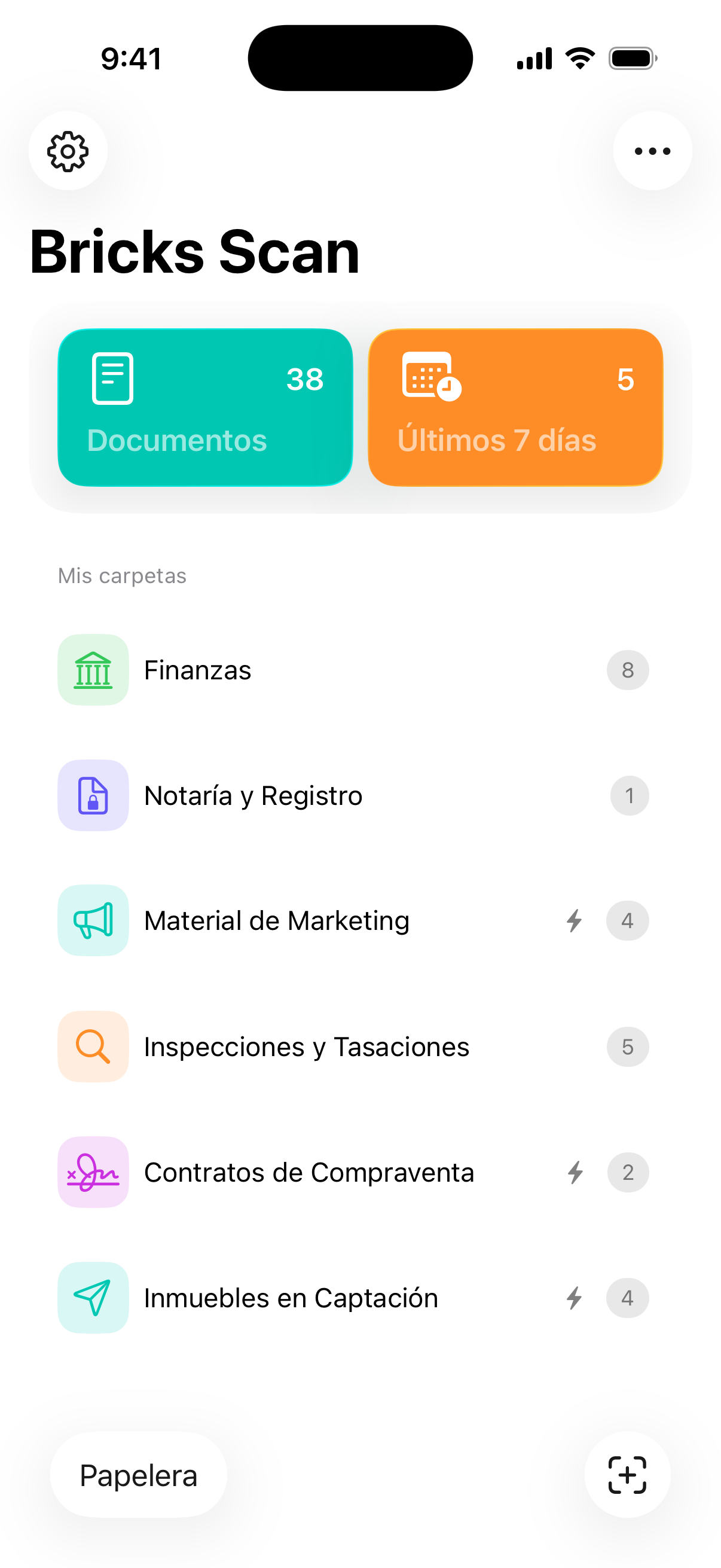 Bricks Scan — documentos organizados y buscables en iPhone